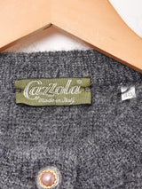 イタリア製 フラワー 刺繍 モヘアカーディガン