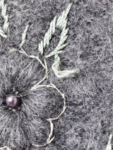 イタリア製 フラワー 刺繍 モヘアカーディガン