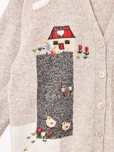 アニマル フラワーモチーフ カーディガン