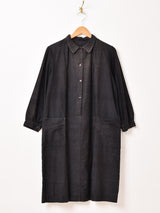 30's〜40's フランス製 ブラックモールスキン ワークブラウス