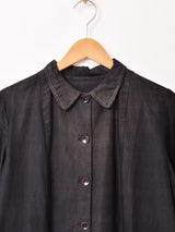 30's〜40's フランス製 ブラックモールスキン ワークブラウス