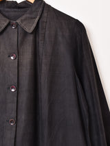 30's〜40's フランス製 ブラックモールスキン ワークブラウス