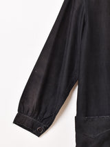 30's〜40's フランス製 ブラックモールスキン ワークブラウス