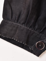 30's〜40's フランス製 ブラックモールスキン ワークブラウス