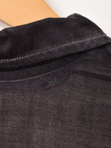 30's〜40's フランス製 ブラックモールスキン ワークブラウス