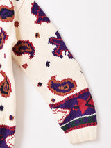 総柄 コットンカーディガン