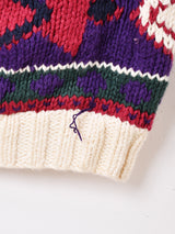 総柄 コットンカーディガン