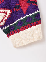 総柄 コットンカーディガン