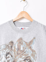 ウルフ プリント スウェットシャツ