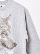 ウルフ プリント スウェットシャツ