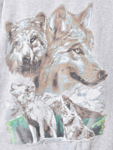 ウルフ プリント スウェットシャツ