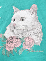 80s アメリカ製 キャット プリントスウェットシャツ