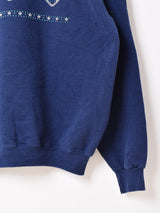 襟付き プリントスウェットシャツ