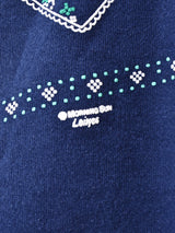 襟付き プリントスウェットシャツ