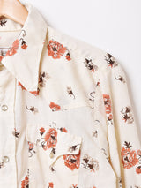 70's H BAR C 花柄 ロングテール ウエスタンシャツ