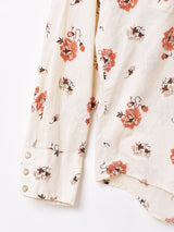 70's H BAR C 花柄 ロングテール ウエスタンシャツ