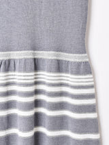 イタリア製 ラメ ボーダー タートルネック ニットワンピース