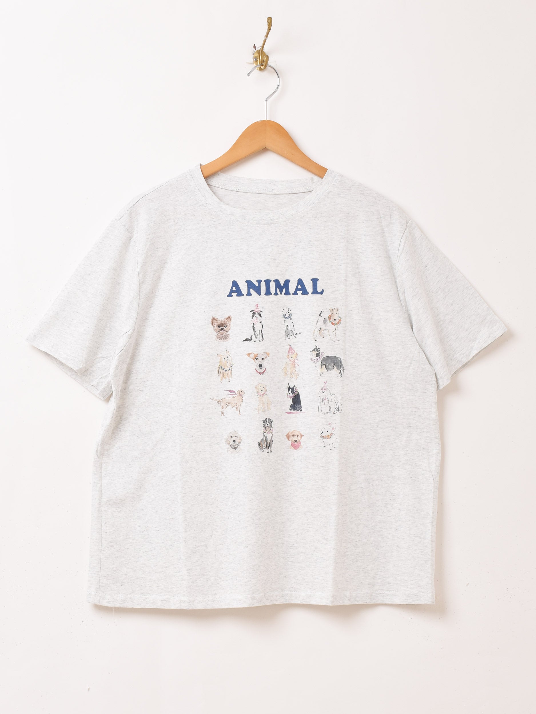 BOC BOK 犬のプリント 長袖Tシャツ Dog printed l/s T-shirt / 古着 犬 プリントTシャツ ロンT