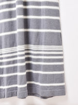 イタリア製 ラメ ボーダー タートルネック ニットワンピース