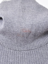 イタリア製 ラメ ボーダー タートルネック ニットワンピース