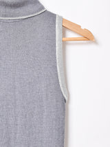 イタリア製 ラメ ボーダー タートルネック ニットワンピース