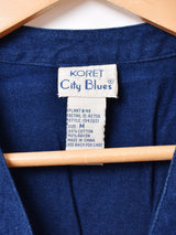 花柄 刺繍 デニムベスト