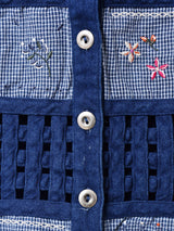 花柄 刺繍 デニムベスト