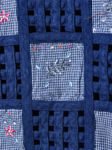 花柄 刺繍 デニムベスト