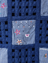 花柄 刺繍 デニムベスト