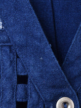 花柄 刺繍 デニムベスト