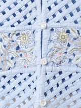 花柄 刺繍 デニムベスト