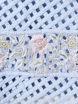 花柄 刺繍 デニムベスト