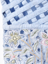 花柄 刺繍 デニムベスト