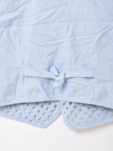 花柄 刺繍 デニムベスト