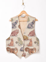 アメリカ製 キャットデザイン ゴブラン ベスト