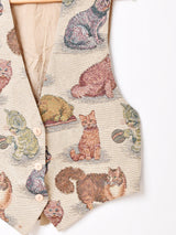 アメリカ製 キャットデザイン ゴブラン ベスト