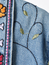 花柄 刺繍 デニムジャケット