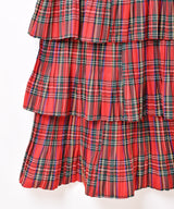 【3色展開】Meridian チェック柄 ラッフル キャミソールワンピース