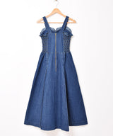 【2色展開】Emerald Motel デニム レースアップ キャミソールワンピース