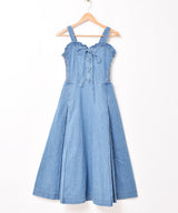 【2色展開】Emerald Motel デニム レースアップ キャミソールワンピース