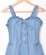 【2色展開】Emerald Motel デニム レースアップ キャミソールワンピース