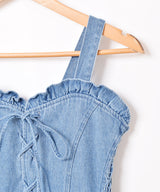 【2色展開】Emerald Motel デニム レースアップ キャミソールワンピース