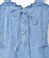 【2色展開】Emerald Motel デニム レースアップ キャミソールワンピース