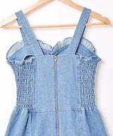 【2色展開】Emerald Motel デニム レースアップ キャミソールワンピース