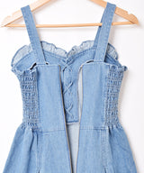 【2色展開】Emerald Motel デニム レースアップ キャミソールワンピース