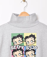 【2色展開】Meridian 「Betty Boop」 クロップド ハイネック スウェットシャツ