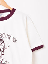 【2色展開】 リンガーTシャツ Devil「UNIVERSITY OF HILL」