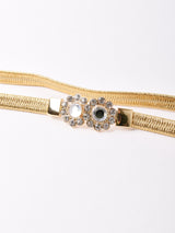 【2色展開】ストーン フラワー ゴムベルト