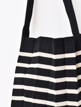 【3色展開】 ボーダー ニット トートバッグ