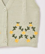 【2色展開】Elcamino フラワー刺繍 ニットベスト